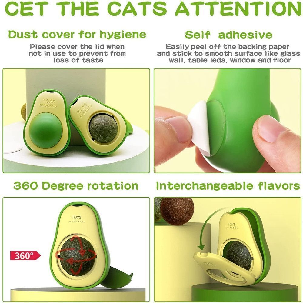 Avocado Catnip Wall Toy for Feline Fun-4