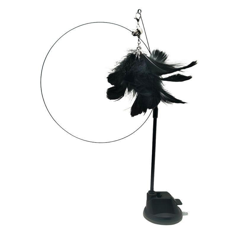 Feather Frenzy Cat Teaser: Extendable Steel Wire Rod With Suction Cup-8