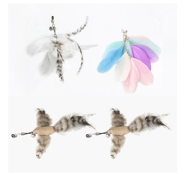 Feather Frenzy Cat Teaser: Extendable Steel Wire Rod With Suction Cup-19