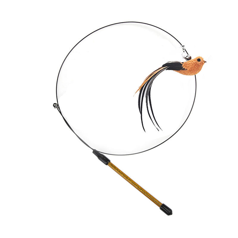 Interactive Feather Pole Toy for Cats-6