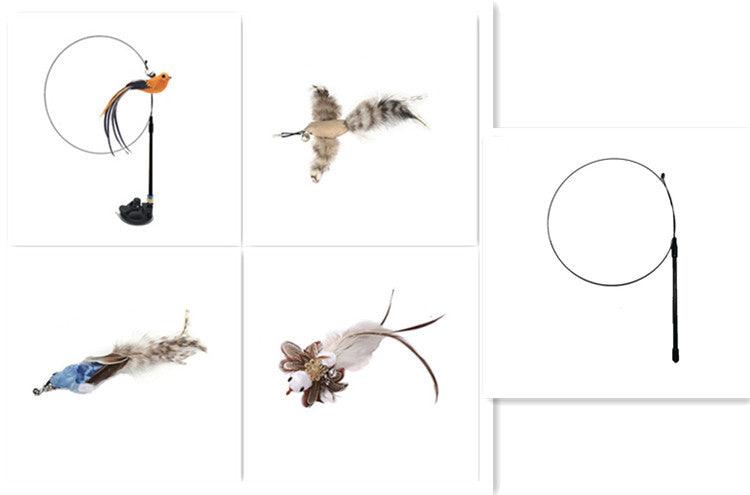 Feather Frenzy Cat Teaser: Extendable Steel Wire Rod With Suction Cup-20