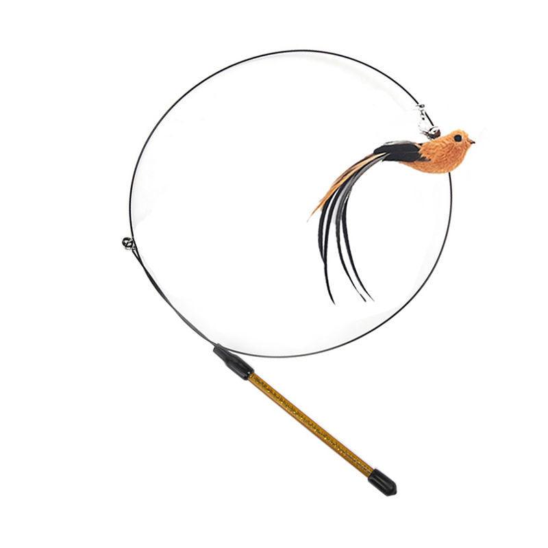 Feather Frenzy Cat Teaser: Extendable Steel Wire Rod With Suction Cup-2
