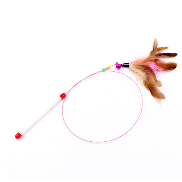 Feather Frenzy Cat Teaser: Extendable Steel Wire Rod With Suction Cup-7