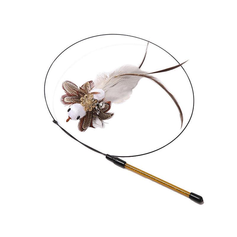 Feather Frenzy Cat Teaser: Extendable Steel Wire Rod With Suction Cup-11