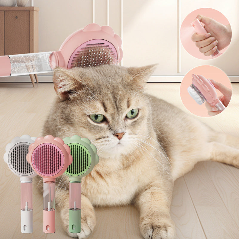 Self-Cleaning Pet Brush Comb with Spray-0