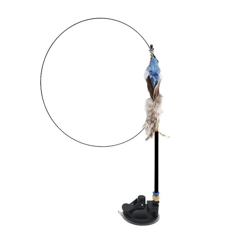 Feather Frenzy Cat Teaser: Extendable Steel Wire Rod With Suction Cup-15
