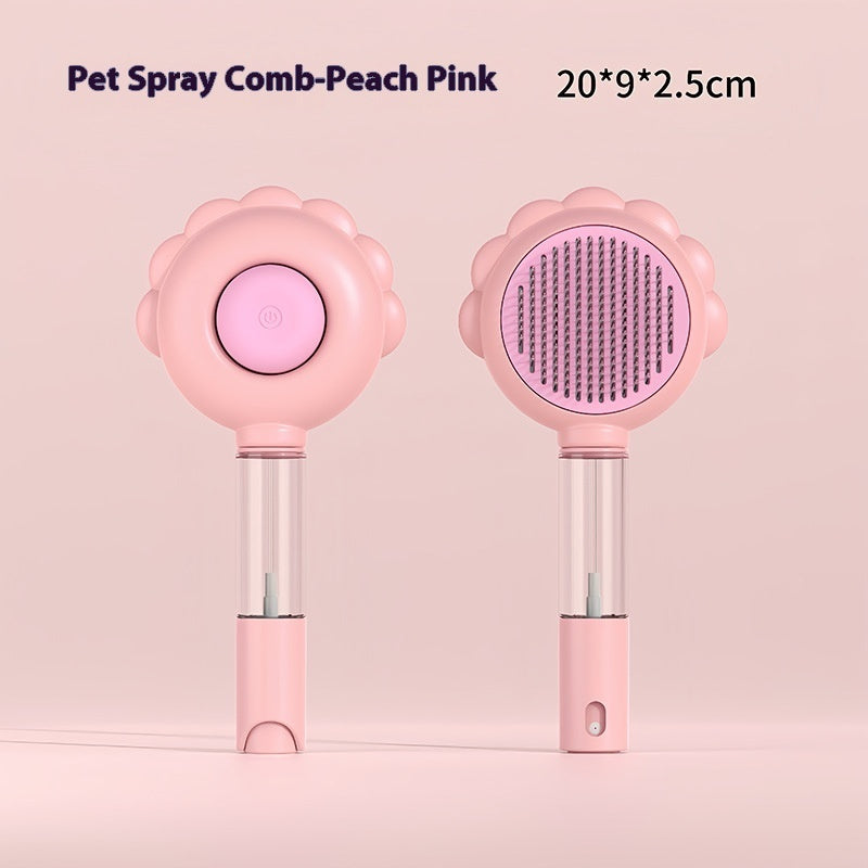 Self-Cleaning Pet Brush Comb with Spray-4